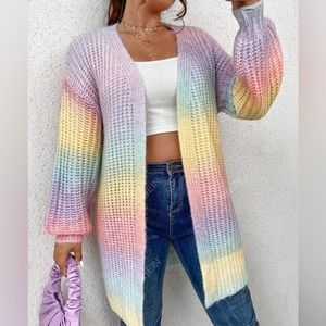 Shein knit rainbow sweater 3xl